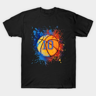 10 Years Old 10th Birthday Basketball For Boys Party T-Shirt